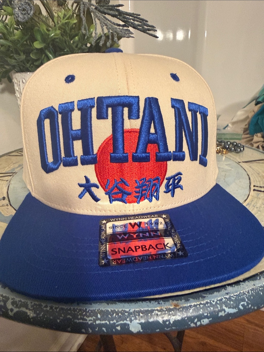 NWT LA Dodgers Ohtani Embroidered Snapback Hat in Cream & Blue great gift